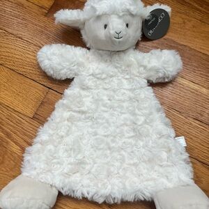 Demdaco Soft White Lamb Plush/Rattle